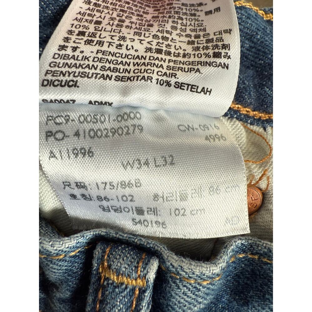 Levi's 501 34x30 Acid Washed Jeans - Picture 5 of 9